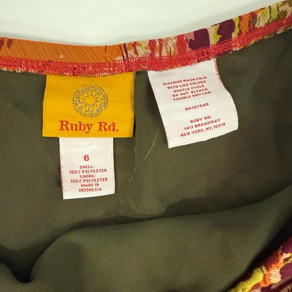 Ruby Rd. Multicolor Abstract Print Maxi Skirt Size 6 Ankle Length Fall Ready - Picture 3 of 6